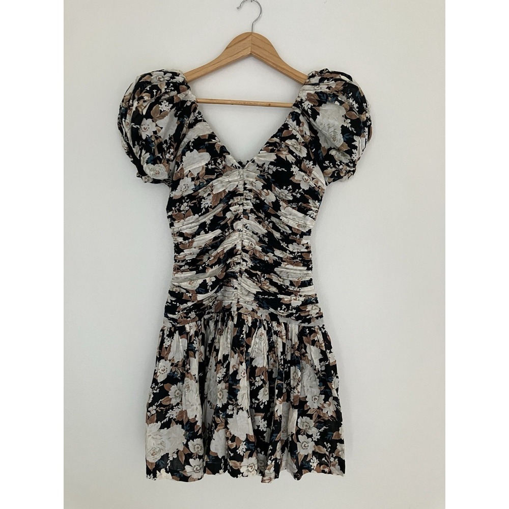 Abercrombie & Fitch Drama Puff Sleeve Ruched Mini Dress Size XST